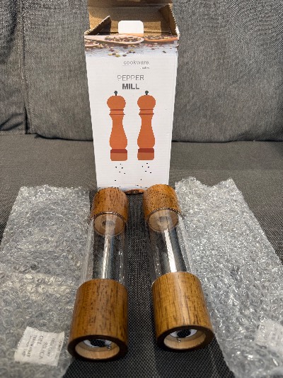 Set van 2 houten pepermolens