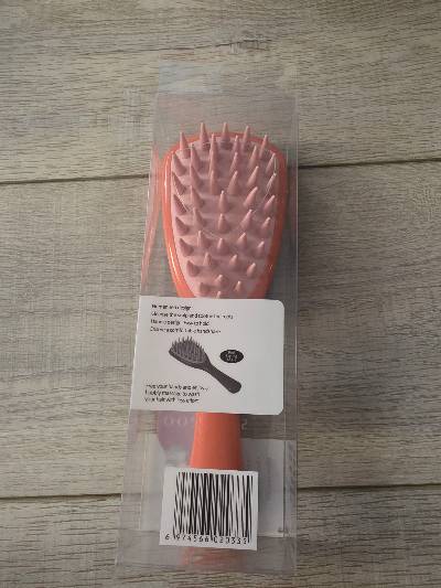 Roze siliconen hoofdhuid massageborstel