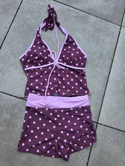 Stippen bikini met haltertop